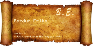 Bardun Erika névjegykártya